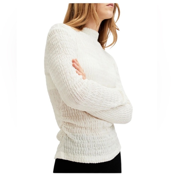 ALL SAINTS Connie Francesco Long Sleeve Top Chalk White Size XS - Picture 5 of 10